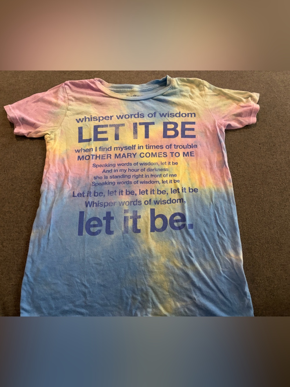 Rowdy Sprout Pastel Tie-Dye "Let It Be" Beatles Graphic Tee